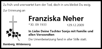 Anzeige von Franziska Neher von MGO