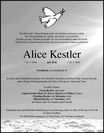 Anzeige von Alice Kestler von MGO