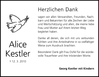 Anzeige von Alice Kestler von MGO
