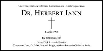 Anzeige von Herbert Iann von MGO