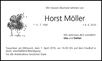 Anzeige von Horst Möller von MGO