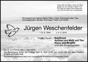 Anzeige von Jürgen Weschenfelder von MGO