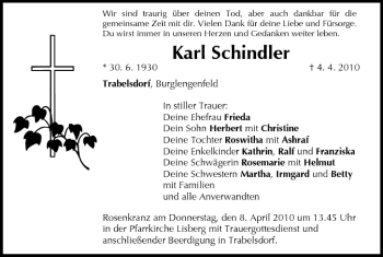 Anzeige von Karl Schindler von MGO