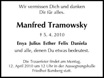 Anzeige von Manfred Tramowsky von MGO