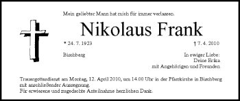 Anzeige von Nikolaus Frank von MGO