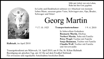Anzeige von Georg Martin von MGO