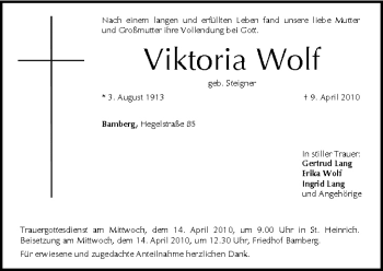 Anzeige von Viktoria Wolf von MGO