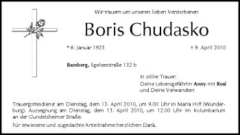 Anzeige von Boris Chudasko von MGO