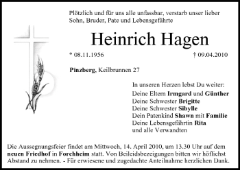 Anzeige von Heinrich Hagen von MGO