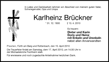 Anzeige von Karlheinz Brückner von MGO
