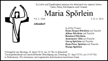 Anzeige von Maria Spörlein von MGO