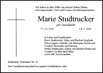 Anzeige von Marie Studtrucker von MGO