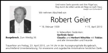 Anzeige von Robert Geier von MGO