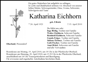 Anzeige von Katharina Eichhorn von MGO