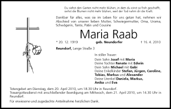 Anzeige von Maria Raab von MGO