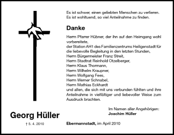 Anzeige von Georg Hüller von MGO