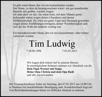 Anzeige von Tim Ludwig von MGO