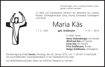 Anzeige von Maria Käs von MGO