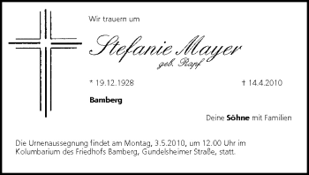 Anzeige von Stefanie Mayer von MGO