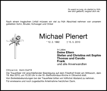 Anzeige von Michael Plenert von MGO