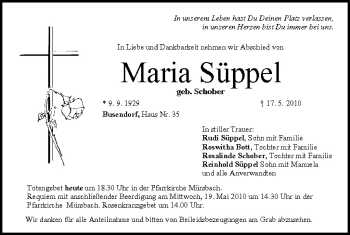 Anzeige von Maria Süppel von MGO