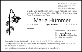 Anzeige von Maria Hümmer von MGO
