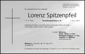 Anzeige von Lorenz Spitzenpfeil von MGO