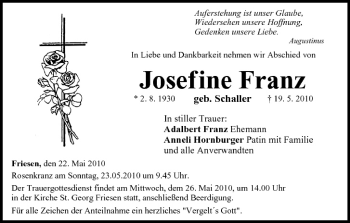 Anzeige von Josefine Franz von MGO