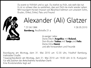 Anzeige von Alexander Glatzer von MGO
