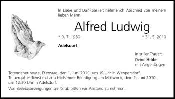 Anzeige von Alfred Ludwig von MGO