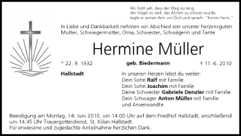 Anzeige von Hermine Müller von MGO