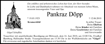 Anzeige von Pankraz Döpp von MGO