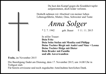 Anzeige von Anna Solger von MGO