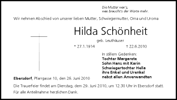 Anzeige von Hilda Schönheit von MGO