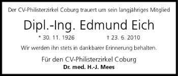 Anzeige von Edmund Eich von MGO