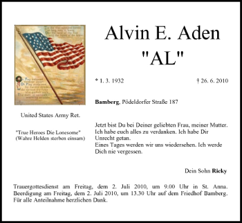 Anzeige von Alvin Aden von MGO