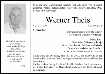 Anzeige von Werner Theis von MGO