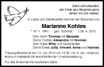Anzeige von Marianne Kohles von MGO