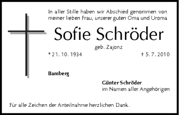 Anzeige von Sofie Schröder von MGO