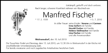 Anzeige von Manfred Fischer von MGO
