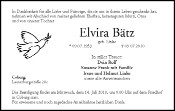 Anzeige von Elvira Bätz von MGO