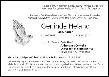 Anzeige von Gerlinde Heland von MGO