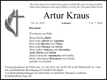 Anzeige von Artur Kraus von MGO