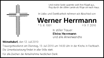 Anzeige von Werner Herrmann von MGO