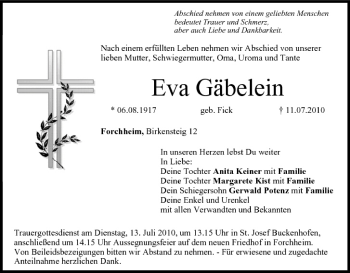 Anzeige von Eva Gäbelein von MGO
