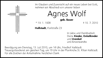 Anzeige von Agnes Wolf von MGO