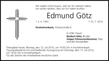 Anzeige von Edmund Götz von MGO