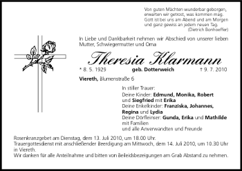 Anzeige von Theresia Klarmann von MGO