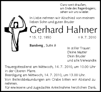 Anzeige von Gerhard Hahner von MGO