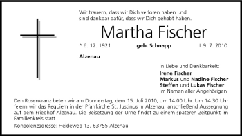Anzeige von Martha Fischer von MGO